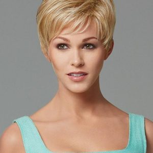 Short Women's Straight Synthetic Wig Basic Cap Brunette